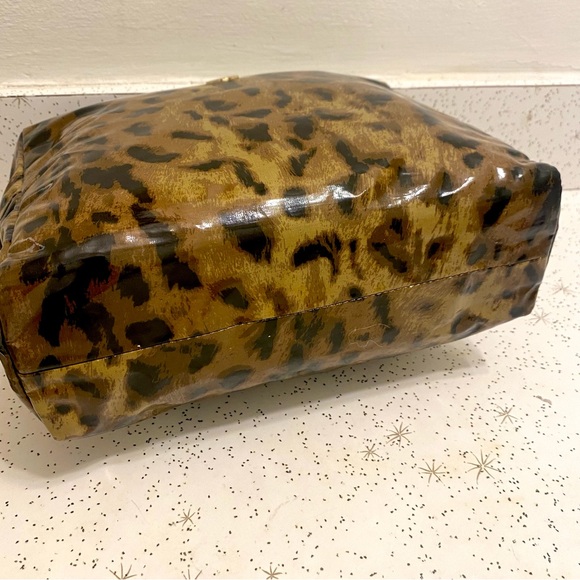 Tory Burch Leather Leopard Print Makeup Bag - Picture 6 of 8
